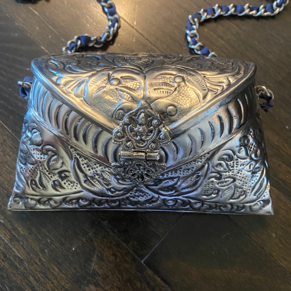 Zara intricate metal purse